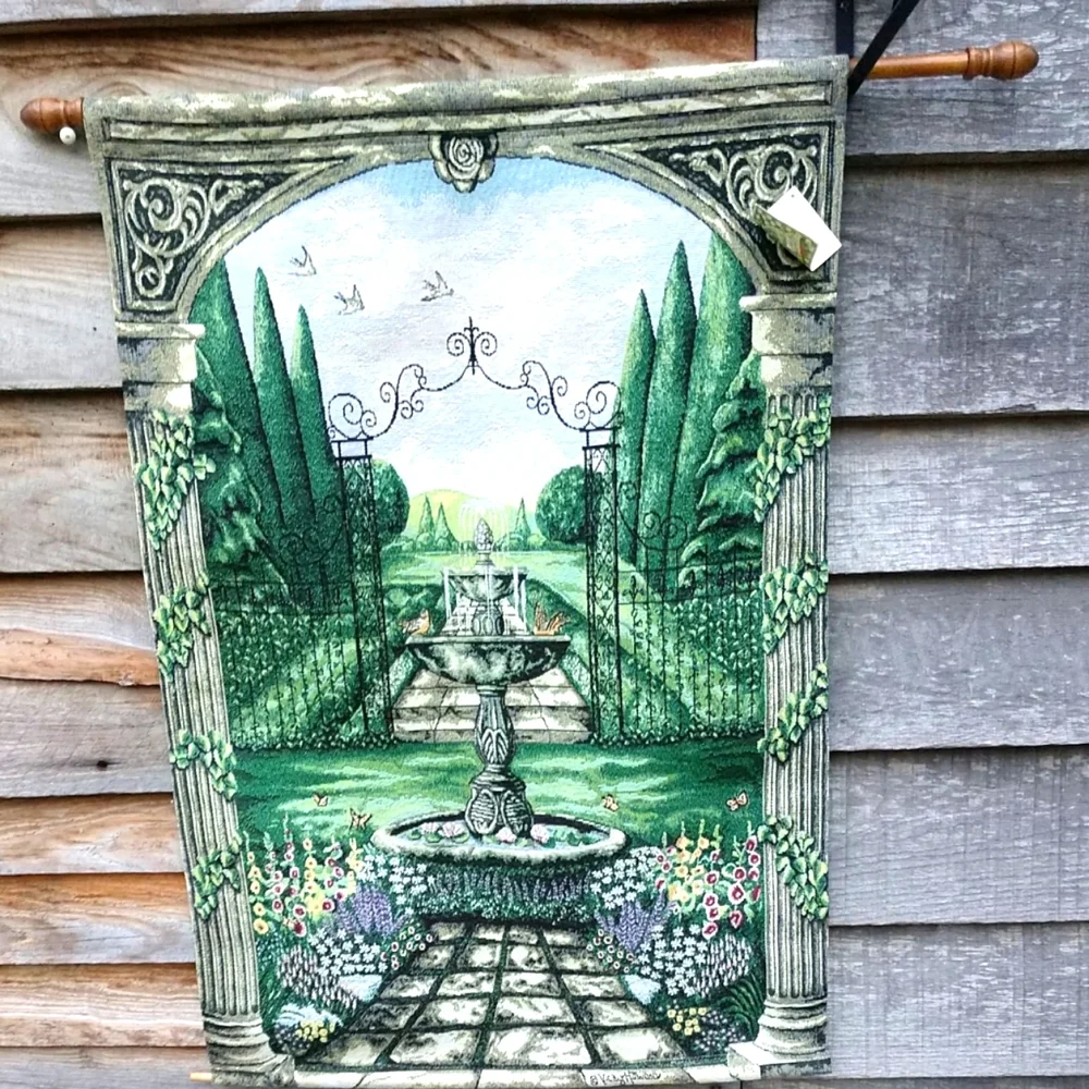 Vintage Vicky Howard Canvas Art European Garden Wall Hanging by Howard 25